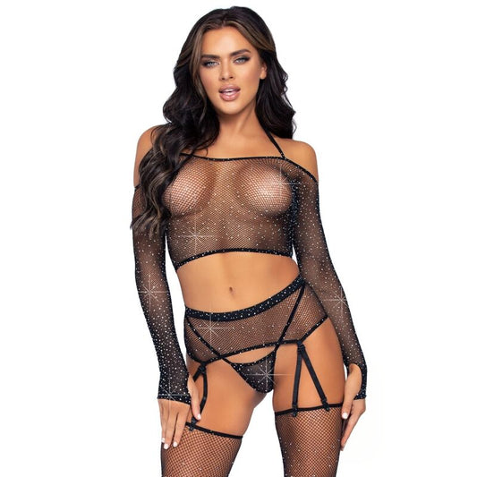 LEG AVENUE - CONJUNTO DE CUATRO PIEZAS EN TALLA ÚNICA