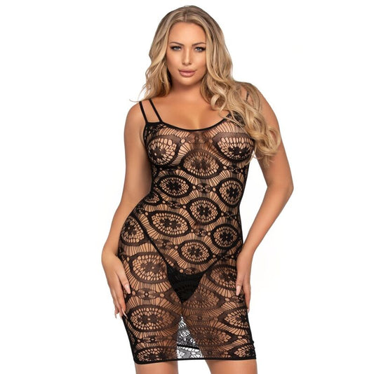 LEG AVENUE - DAISY CROCHET MINI DRESS, ONE SIZE