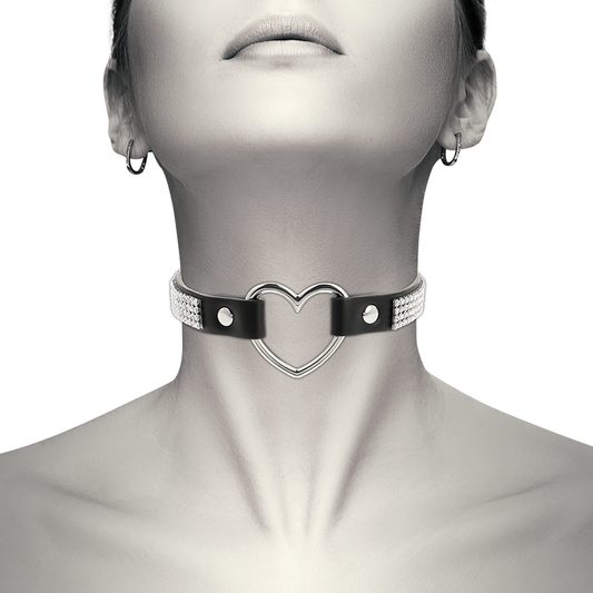 COQUETTE CHIC DESIRE - COLLAR DE CUERO VEGANO CON CORAZÓN