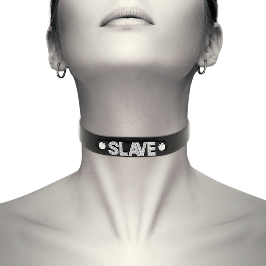 COQUETTE CHIC DESIRE - SLAVE COLLAR MADE OF VEGAN LEATHER