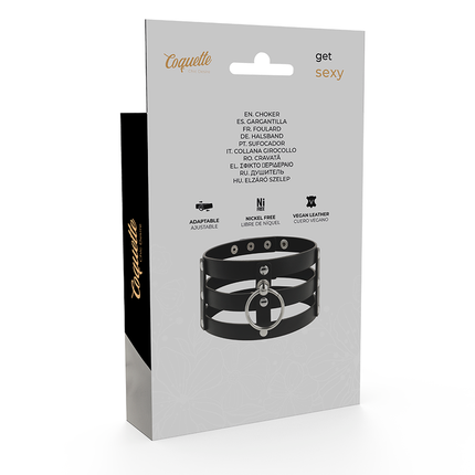 COQUETTE CHIC DESIRE - COLLAR DE CUERO VEGANO DE ESTILO FETICHE