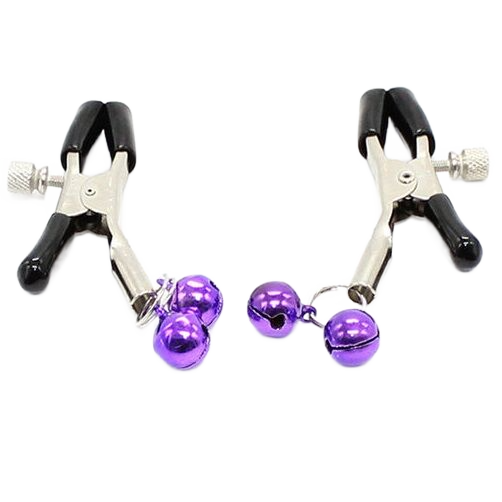 OHMAMA FETISH - NIPPLE CLAMPS WITH PURPLE BELL