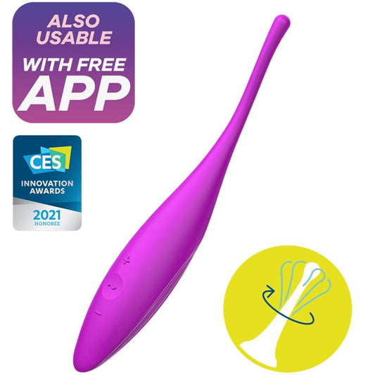 SATISFYER - VIBRADOR DE PUNTA DE CLÍTORIS TWIRLING JOY FUCSIA