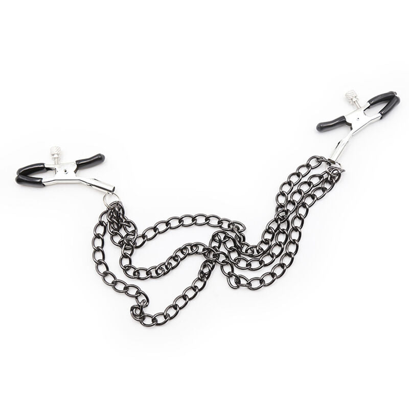 OHMAMA FETISH - PINZAS PARA PEZONES CON CADENAS NEGRAS