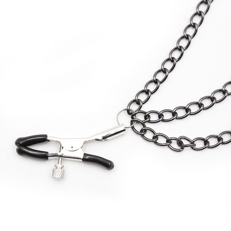 OHMAMA FETISH - PINZAS PARA PEZONES CON CADENAS NEGRAS