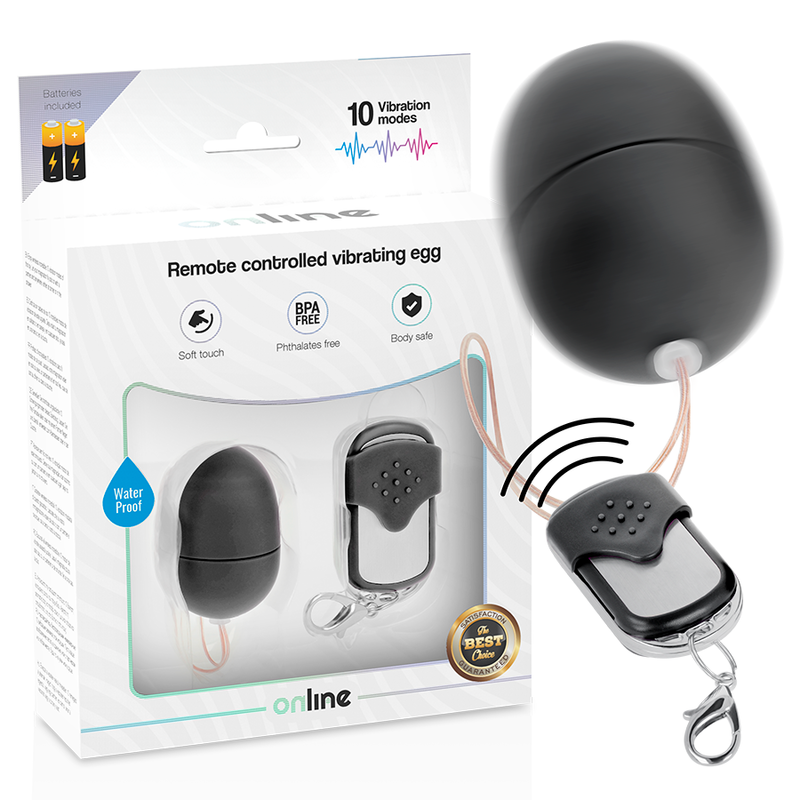 ONLINE - VIBRATING EGG WITH REMOTE CONTROL BLACK
