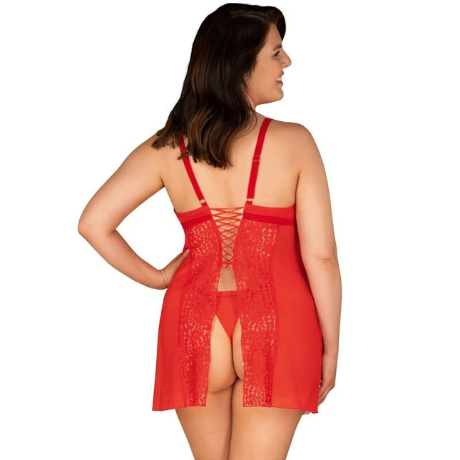 OBSESSIVE - BLOSSMINA CHEMISE AND THONG 4XL/5XL