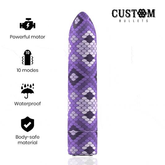BALAS PERSONALIZADAS - BALA MAGNÉTICA SERPIENTE RECARGABLE MORADA 10V