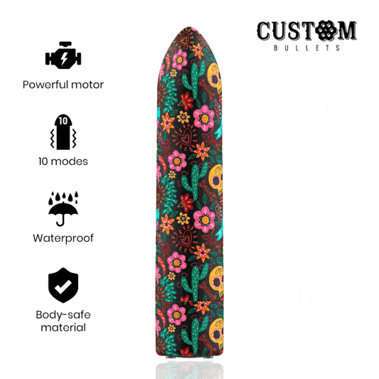 BALAS PERSONALIZADAS - BALA RECARGABLE FLORAL 10 INTENSIDADES