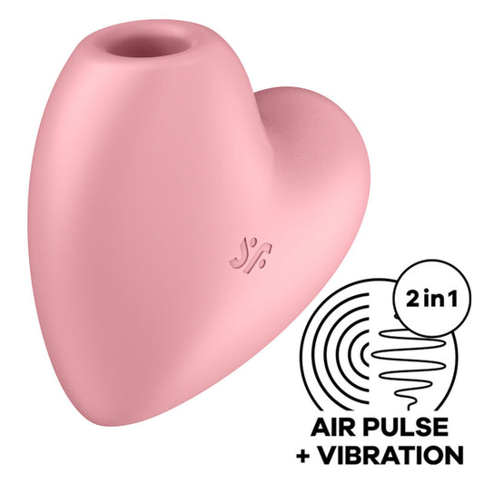 SATISFYER - ESTIMULADOR Y VIBRADOR DE PULSO DE AIRE CUTIE HEART AZUL