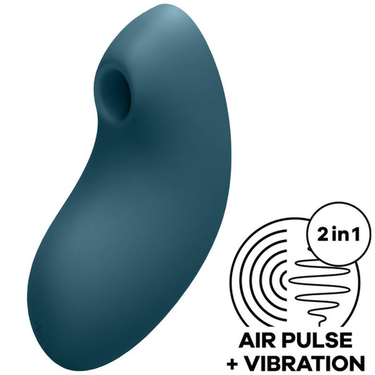 SATISFYER - VULVA LOVER 2 ESTIMULADOR Y VIBRADOR DE PULSACIONES DE AIRE AZUL