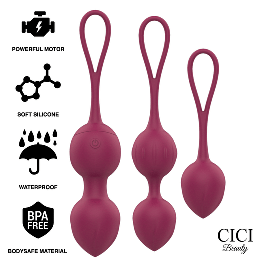 CICI BEAUTY - PREMIUM SILICONE 3 VIBRATING KEG BEADS REMOTE CONTROL