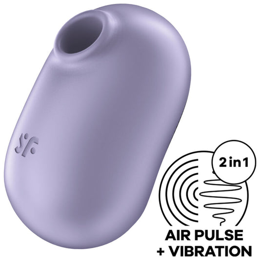 SATISFYER - PRO TO GO 2 ESTIMULADOR Y VIBRADOR DE DOBLE PULSO DE AIRE MORADO