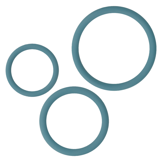 OHMAMA - 3 RING SET FOR PENIS & TESTICLES - BLUE