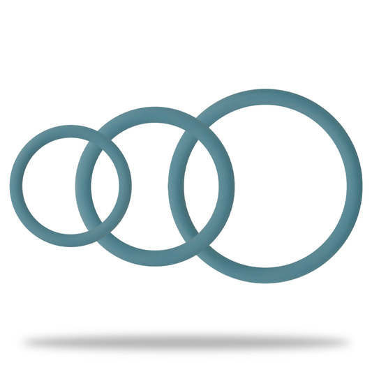OHMAMA - 3 RING SET FOR PENIS & TESTICLES - BLUE