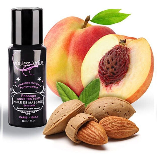 VOULEZ-VOUS - ACEITE DE MASAJE SENSUAL - ALMENDRAS DULCES Y MELOCOTÓN 30 ML