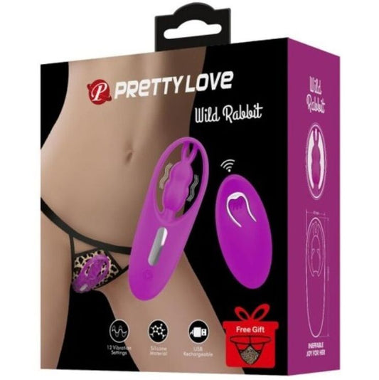 PRETTY LOVE - ESTIMULADOR DE BRAGUITAS CON CONTROL REMOTO WILD RABBIT LILA