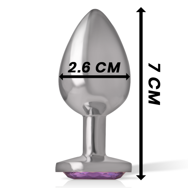 INTENSE - ALUMINUM METAL ANAL PLUG WITH VIOLET CRYSTAL, SIZE S