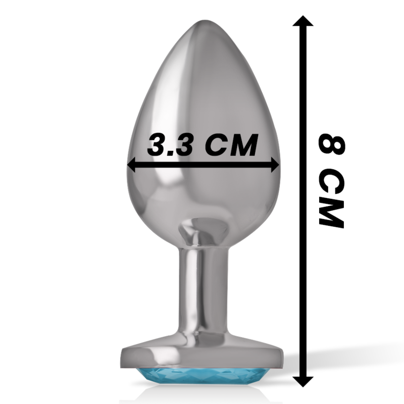 INTENSE - PLUG ANAL DE ALUMINIO Y CRISTAL AZUL, TALLA M