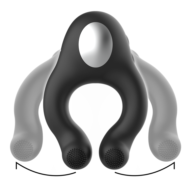 BLACK&SILVER - VIBRATORRING AUS SILIKON, 3 MOTOREN, SCHWARZ