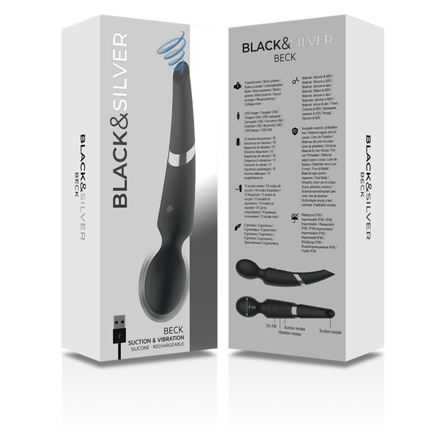 BLACK&SILVER - BECK SILIKON-MASSAGER UND SAUGSCHWARZ