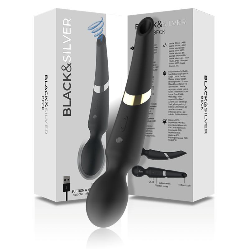 BLACK&SILVER - BECK SILIKON-MASSAGER UND SAUGSCHWARZ