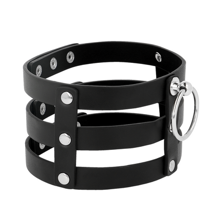 COQUETTE CHIC DESIRE - COLLAR DE CUERO VEGANO DE ESTILO FETICHE