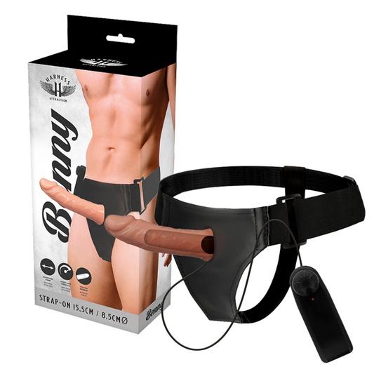 ARNÉS ATRACCIÓN - RNES HUECO BENNY CON VIBRADOR 15 CM -O- 4,5 CM