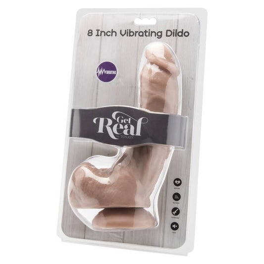 GET REAL - DILDO 20.5 CM WITH BALLS VIBRATOR SKIN