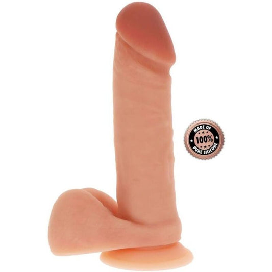 GET REAL - DILDO DE SILICONA 20,5 CM CON BOLAS DE PIEL