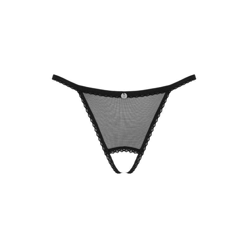 OBSESSIVE - CELIA NOIR OUVERT THONG XS/S