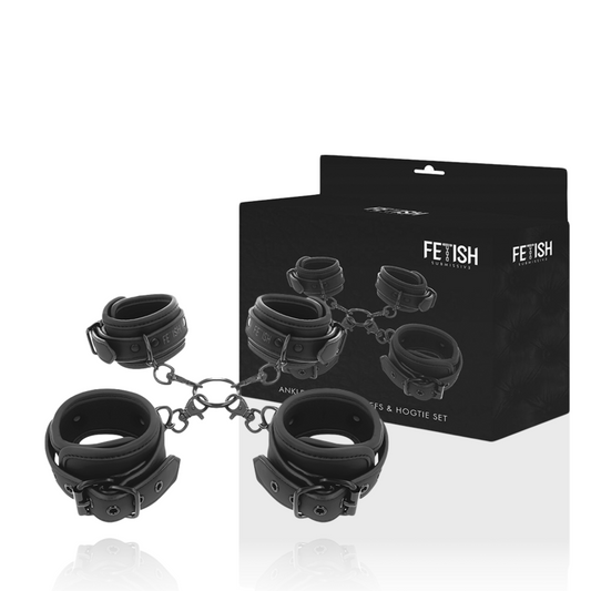 FETISH SUBMISSIVE - JUEGO DE ESPOSAS PARA MANOS Y TOBILLOS CON FORRO DE NOPRENE