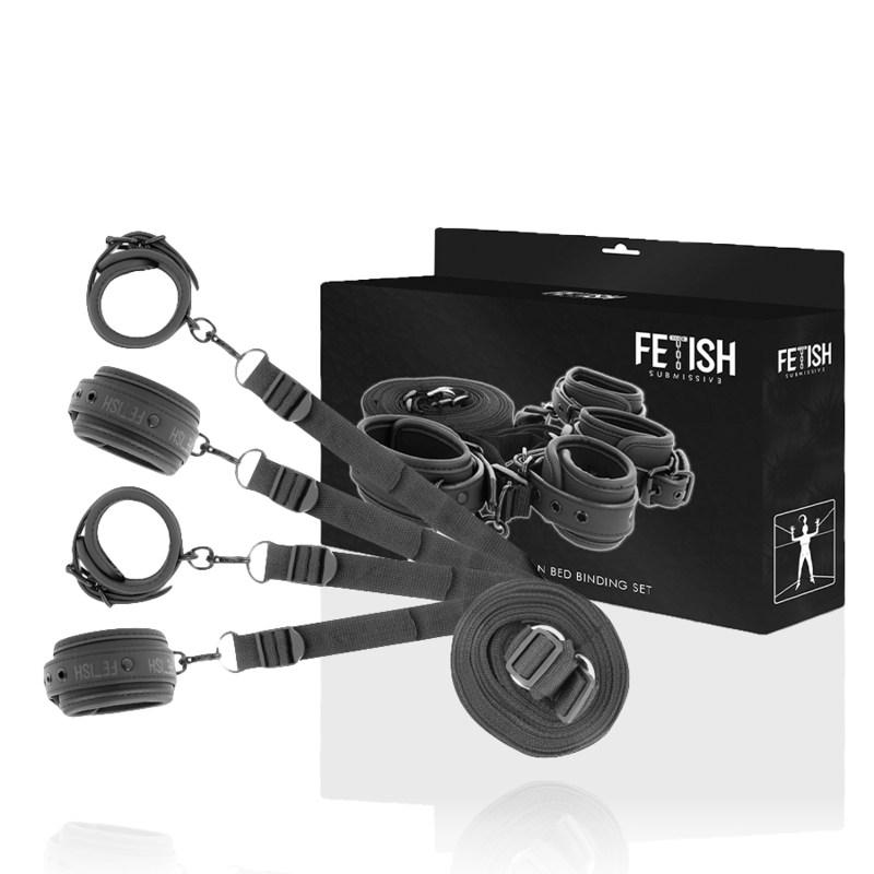FETISH SUBMISSIVE - SET DE ESPOSAS Y ATADURAS CON FORRO DE NOPRENE