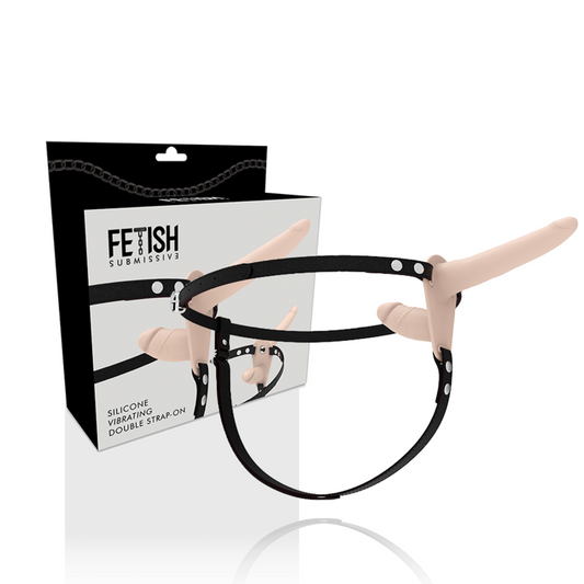 FETISH SUBMISSIVE HARNESS - FLESH UP VIBRATOR WITH DOUBLE PENETRATION
