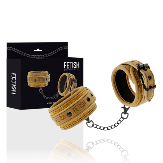 FETISH SUBMISSIVE ORIGEN - VEGAN LEATHER CUFF CUFFS WITH NEOPRENE LINING