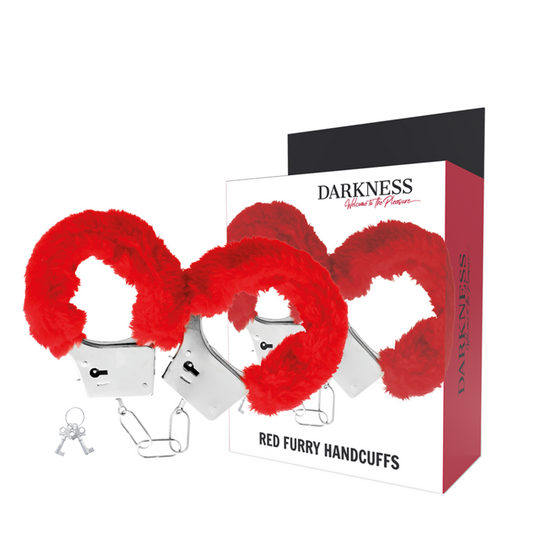 DARKNESS - METAL HANDCUFFS WITH RED LINED