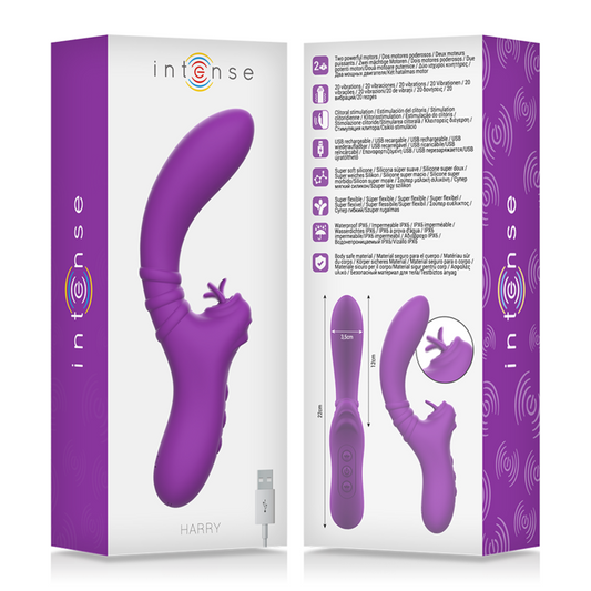 INTENSE - HARRY VIBRADOR FLEXIBLE CON LENGUA MORADA