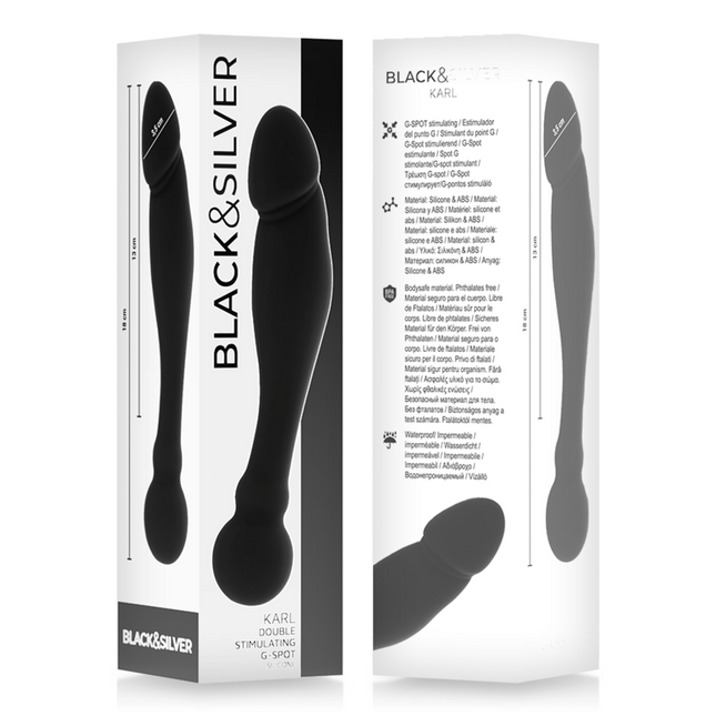 BLACK&SILVER - DILDO ESTIMULADOR DEL PUNTO G KARL 18 CM
