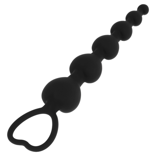 BLACK&SILVER - MILA ANAL HEART CHAIN 18 CM