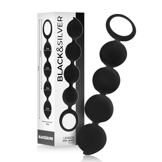 BLACK&SILVER - LENNON ANAL ROSARY 4 SILICONE BALLS 15 CM