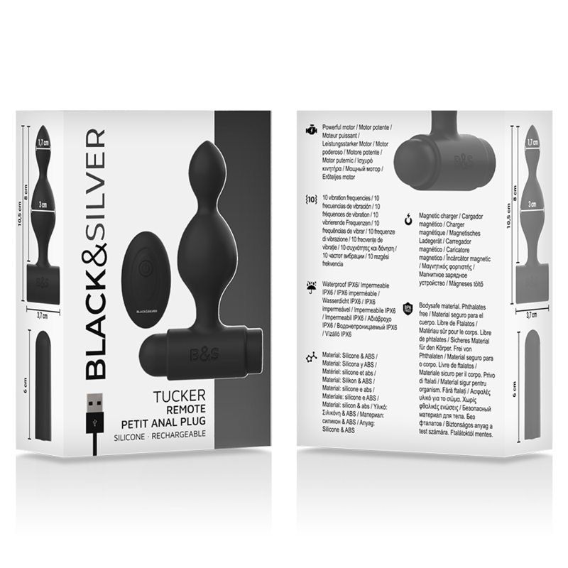 BLACK&SILVER - TUCKER KLEINE ANALSTECKER - MIT FERNBEDIENUNG