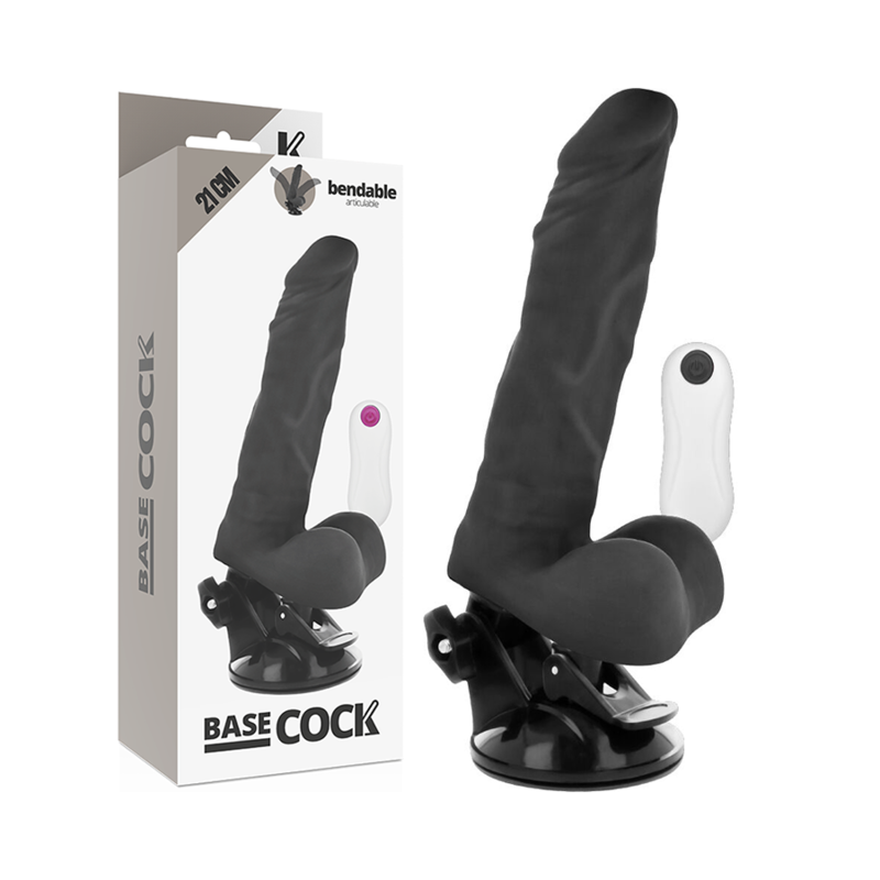 BASECOCK - ARTICULATING VIBRATOR NATURAL WITH REMOTE CONTROL 21 CM -O- 5 CM