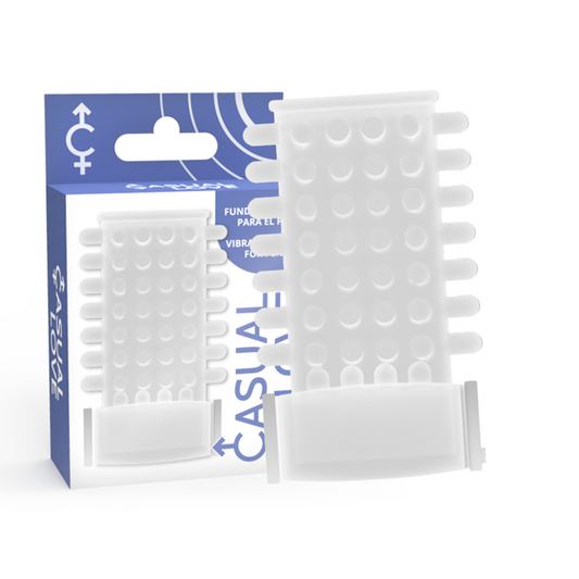CASUAL LOVE - ANILLO VIBRADOR TRANSPARENTE CON FUNDA PARA EL PENE