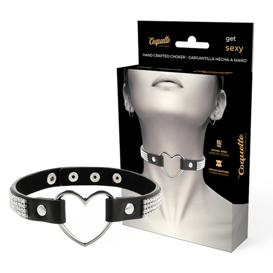 COQUETTE CHIC DESIRE - COLLAR DE CUERO VEGANO CON CORAZÓN