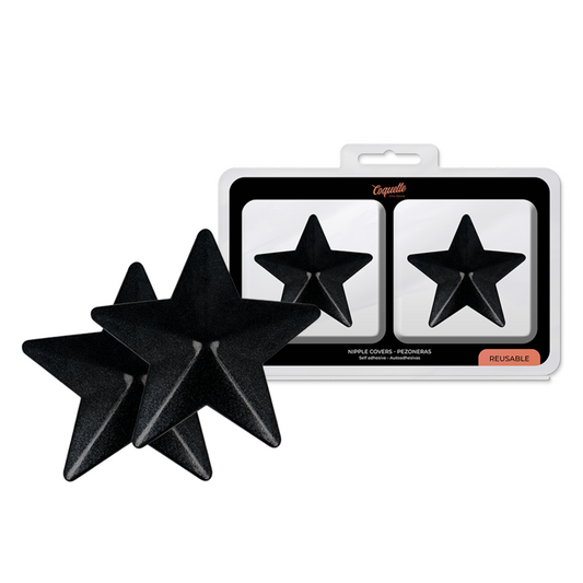 COQUETTE CHIC DESIRE - CUBREPEZONES CON ESTRELLAS NEGRAS