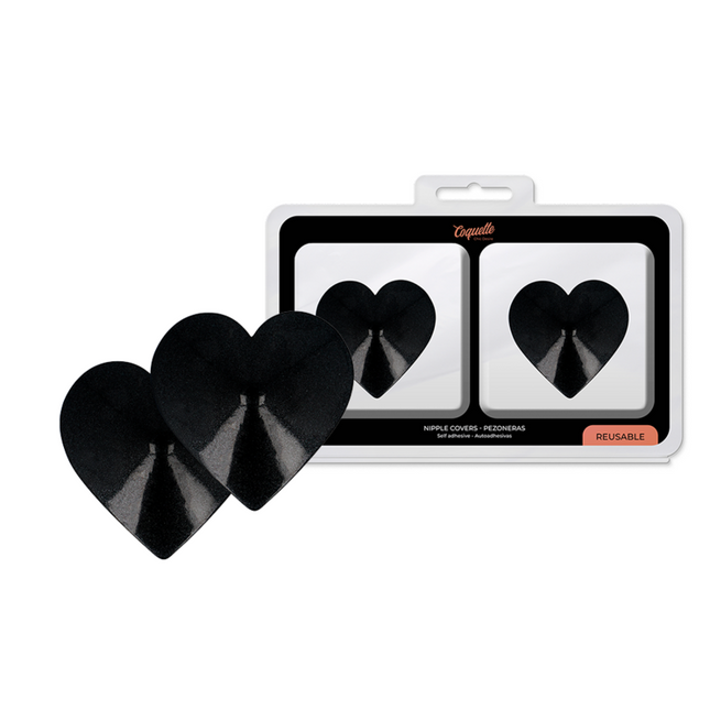COQUETTE CHIC DESIRE - NIPPLE COVERS WITH BLACK HEARTS