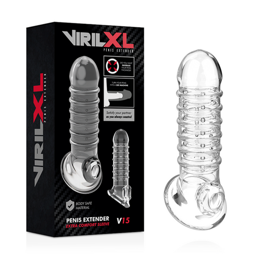 VIRILXL - EXTENSIÓN DE PENE Y FUNDAS V15 TRANSPARENTE