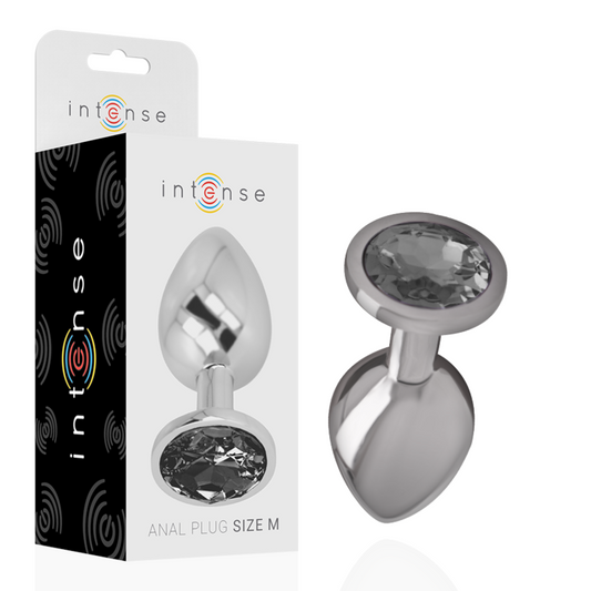 INTENSE - PLUG ANAL DE ALUMINIO Y VIDRIO NEGRO, TALLA M