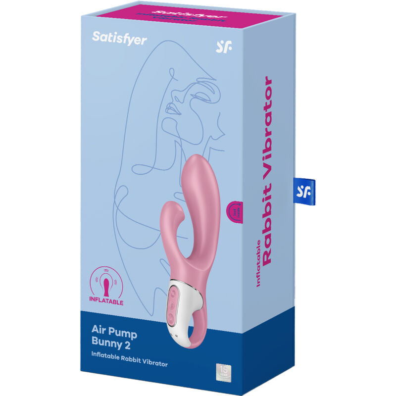 Satisfyer Air Pump Bunny 2 – Aufblasbarer Rabbit-Vibrator mit G-Punkt- & Klitorisstimulation