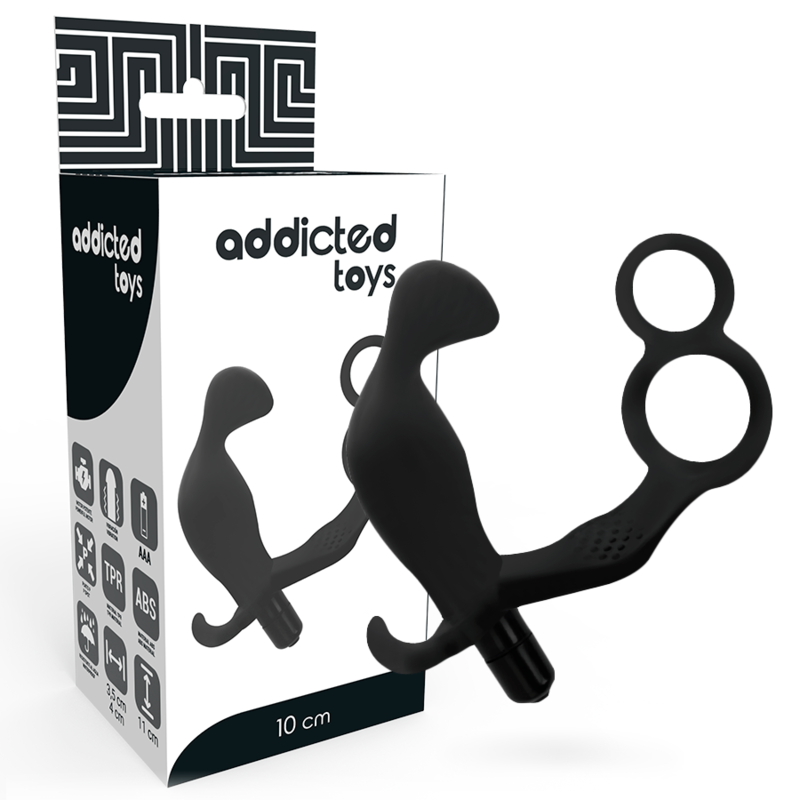 ANALPLUG MIT DOPPELTEM PENISRING UND HODEN